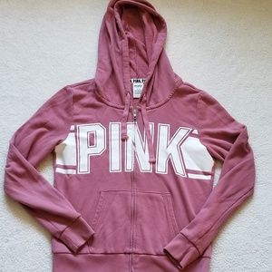 VS PINK mauve pink zip up sweatshirt